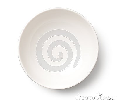 Empty White Bowl Isolated on White Background Stock Photo