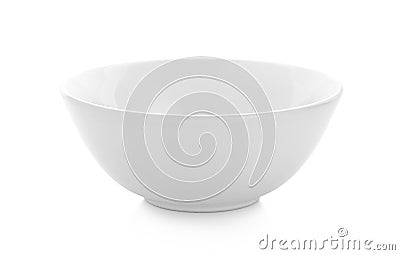 Empty White bowl isolated on white background Stock Photo