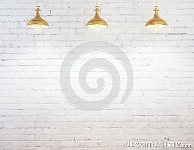 Empty white brick wall Stock Photo