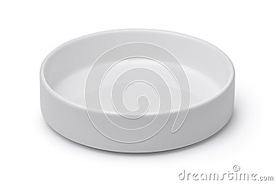 Empty white cylindrical ceramic bowl Stock Photo