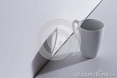 Empty white mug with shadow Stock Photo