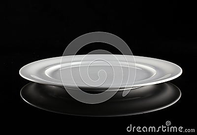 Empty white plates Stock Photo