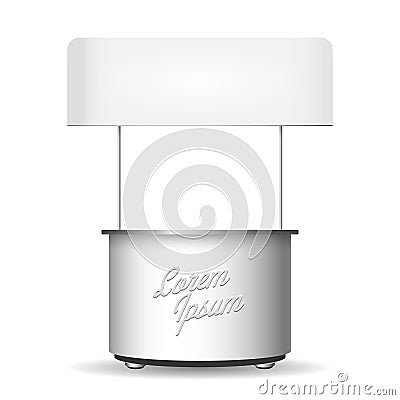 Empty white retail stand vector stall template Vector Illustration