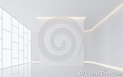 Empty white room modern space interior 3d rendering image Stock Photo