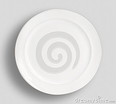 Empty white round plate on white background for your design. Vector Illustration EPS10 - Vector Stock Photo