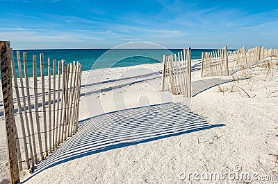 Empty white sandy beach Stock Photo