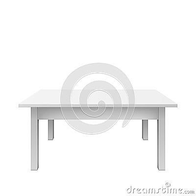 Empty white table design. Plastic teble isolated on white background. Vectro illustration Vector Illustration