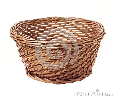 Empty wicker basket Stock Photo