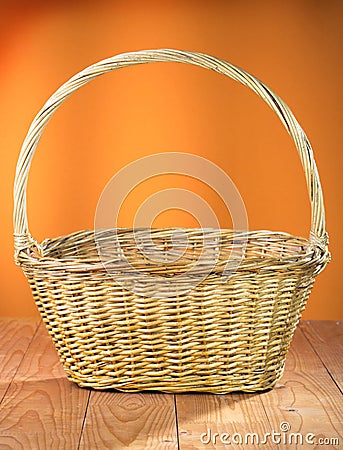 Empty wicker basket Stock Photo