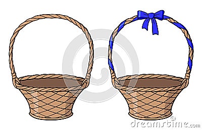 Empty wicker basket Vector Illustration