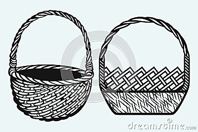 Empty wicker basket Vector Illustration