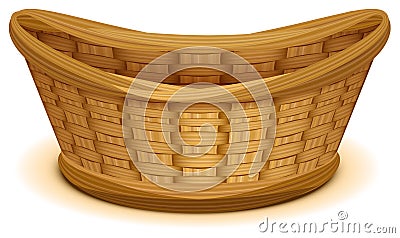 Empty wicker basket nest Vector Illustration