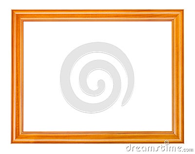 Empty wide varnished wooden picture frame Stock Photo