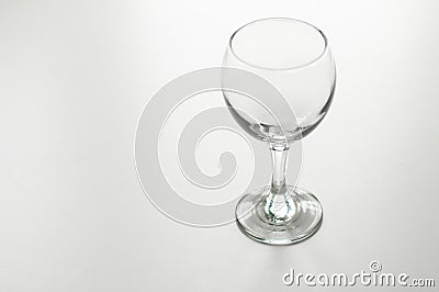 Empty wine glass one. Drinkware. Glass for alcohol Stock Photo