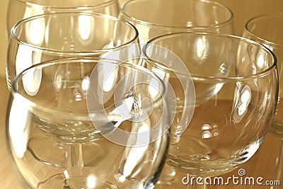 Empty wine glasses closeup Stock Photo