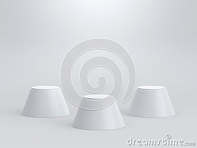 Empty winners podium on white background. 3D rendering. Stock Photo