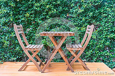 empty wood chair Stock Photo