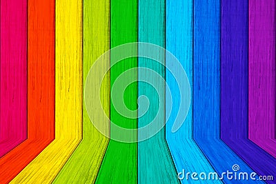 Empty wood rainbow color for display montage your product advertising Stock Photo