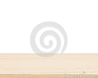 Empty wood table top isolated for product display montages Stock Photo