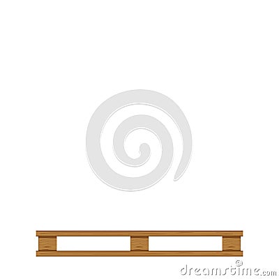 Empty wooded pallet isolated on white background and copy space, blank pallet wood for placing products boxes stack in factory Vector Illustration