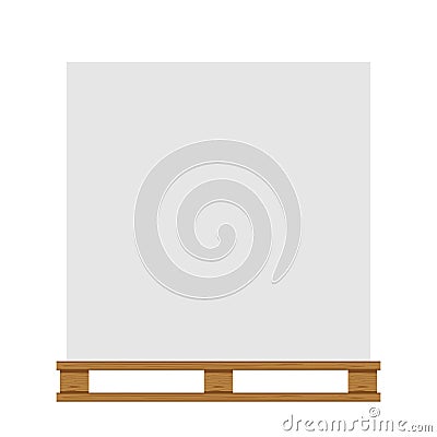 Empty wooded pallet isolated on white background and copy space, blank pallet wood for placing products boxes stack in factory Vector Illustration