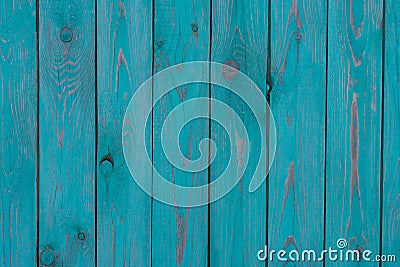 Empty wooden background with boards, copy space. Blue colored wood texture with old paint, scrathes and scrapes. Vertical Stock Photo