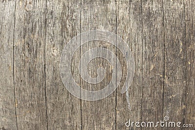 Empty wooden barrel background. Curved wooden boards close up. Stock Photo