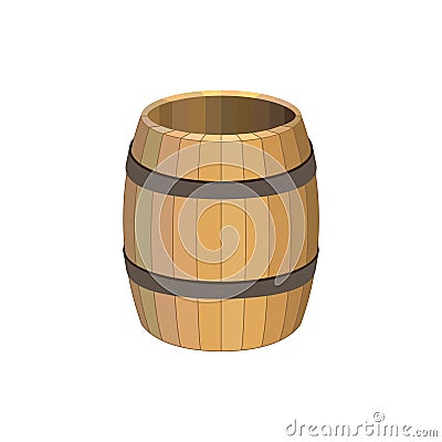 Empty wooden barrel Vector Illustration