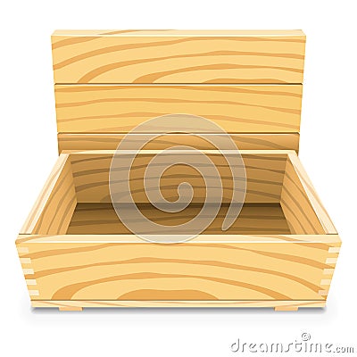 Empty Wooden Box Vector Illustration