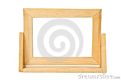 Empty wooden photo frame Stock Photo