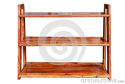 Empty wooden shelf vintage cabinet like box isolated Stock Photo