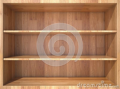 Empty wooden Shelf Stock Photo