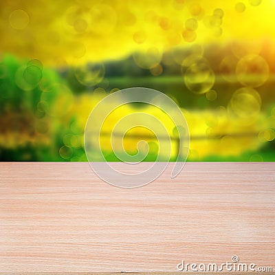 Empty wooden table Stock Photo