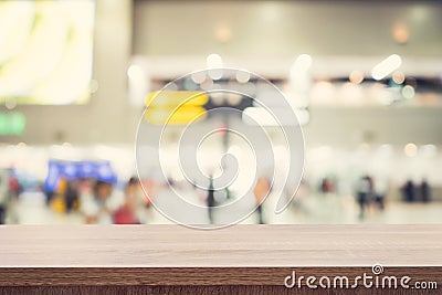 Empty wooden table for product placement or montage and blurred Stock Photo