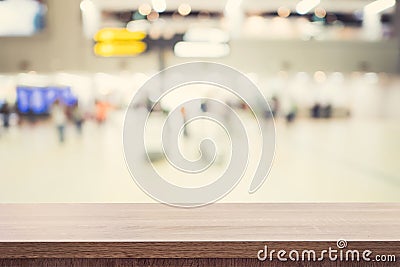 Empty wooden table for product placement or montage and blurred Stock Photo