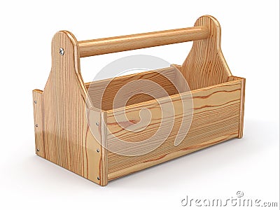 Empty wooden toolbox. 3d Stock Photo