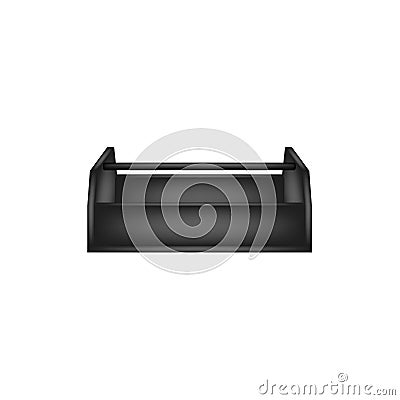 Empty wooden toolbox in black design Vector Illustration