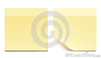 Empty yellow sticker paper for reminding - set vector Vector Illustration