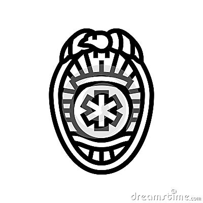 emt badge ambulance line icon vector illustration Vector Illustration