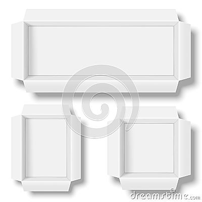 Opened White Boxes Vector Illustration