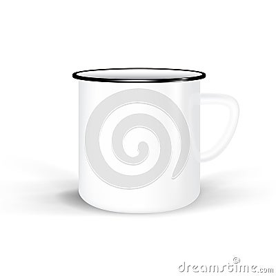 Enamel mug Vector Illustration