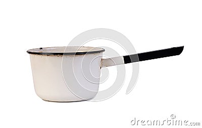 Enamelled ladle two Stock Photo