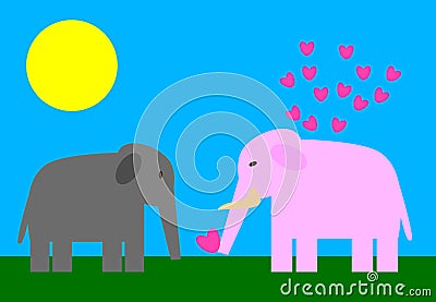 Enamored elephants Stock Photo