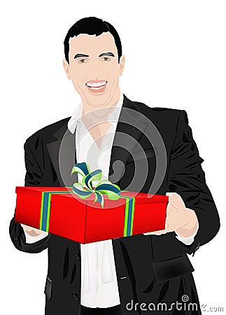 The enamoured elegant man Vector Illustration