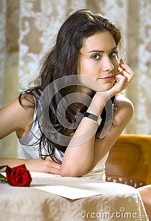 Enamoured girl Stock Photo