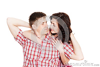 Enamoured young man and woman Stock Photo