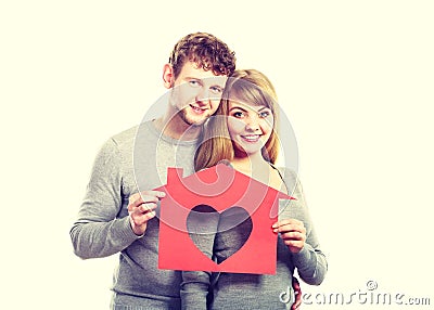 Enamoured young marriage with house. Stock Photo