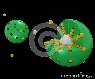 Encapsulation mesoporous silica nanoparticles drug delivery Stock Photo