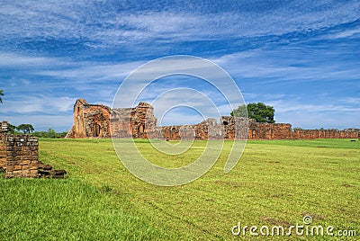 Encarnacion and jesuit ruins in Paraguay Stock Photo