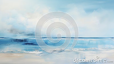 Dreamlike Ocean Painting With Soft Brushstrokes And Romantic Landscape Vistas Stock Photo